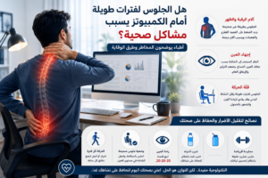 هل الجلوس لفترات طويلة أمام الكمبيوتر يسبب مشاكل صحية؟ أطباء يوضحون المخاطر